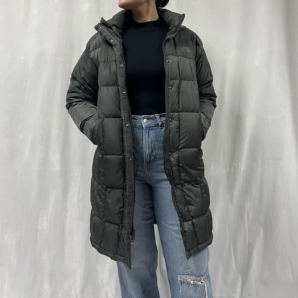 The North Face Grey Winter Coat with zipper, removable hood Size S